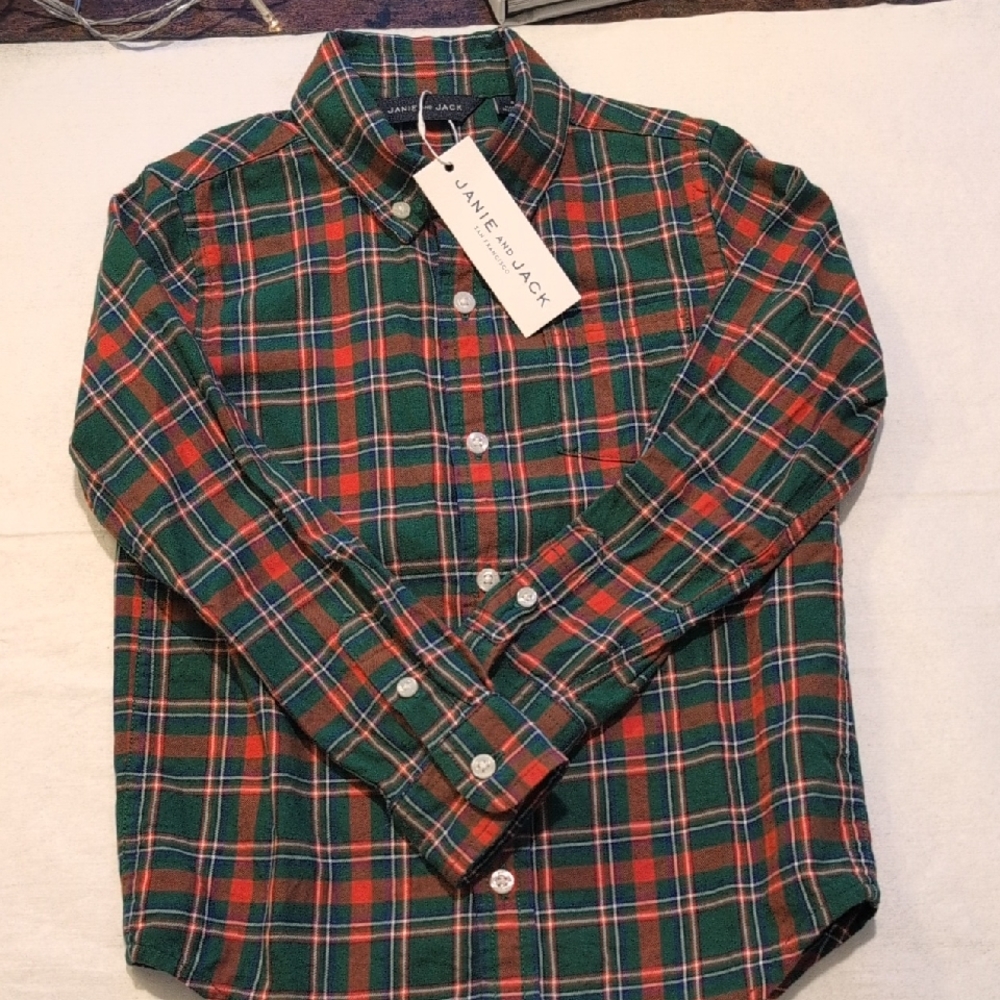 Janie and Jack Festive Plaid Shirt